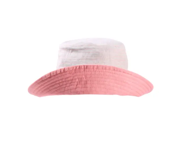 eversibler Sommerhut aus Leinen und Baumwolle in Fuchsia/Ecru und Navy/Ecru