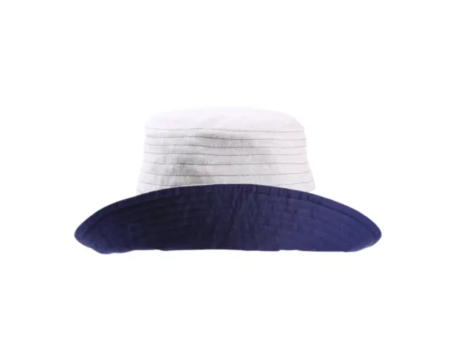 eversibler Sommerhut aus Leinen und Baumwolle in Fuchsia/Ecru und Navy/Ecru