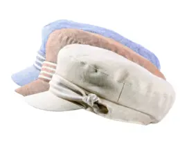 Camaret Sommermütze mit Schleife in Pastelltönen aus Leinen