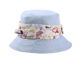 Damen Sommerhut Cloche "Ginko Leinen" aus Leinen mit Ginkomotiv