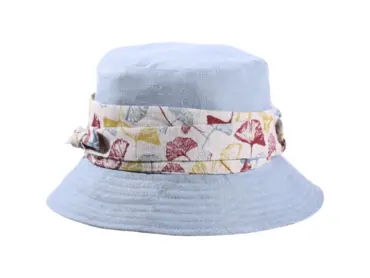 Damen Sommerhut Cloche "Ginko Leinen" aus Leinen mit Ginkomotiv