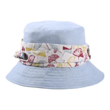 Damen Sommerhut Cloche "Ginko Leinen" aus Leinen mit Ginkomotiv