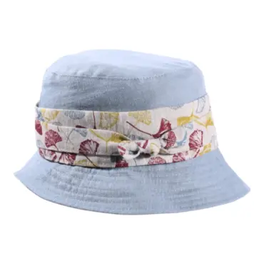 Damen Sommerhut Cloche "Ginko Leinen" aus Leinen mit Ginkomotiv