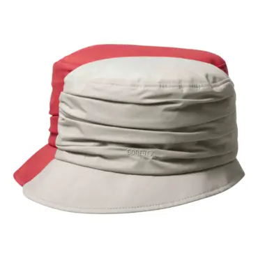 Fugger Goretex Hut in Hellbeige und Rot aus 100 % PES / Goretex mit stilvoller Drapierung
