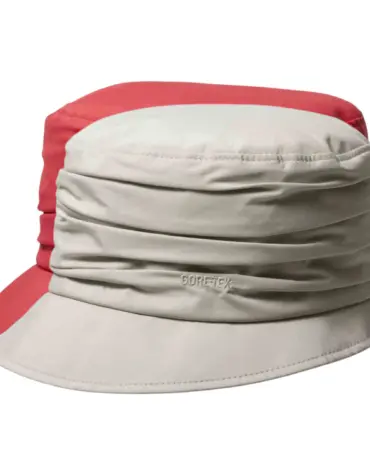 Fugger Goretex Hut in Hellbeige und Rot aus 100 % PES / Goretex mit stilvoller Drapierung