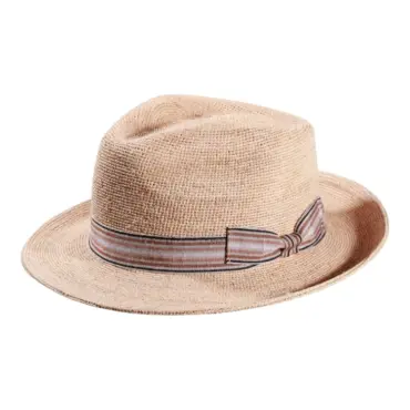 Sommerhut Fedora Bogart Raffia gehäkel
