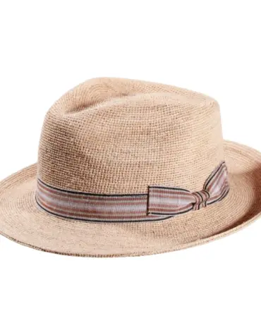 Sommerhut Fedora Bogart Raffia gehäkel