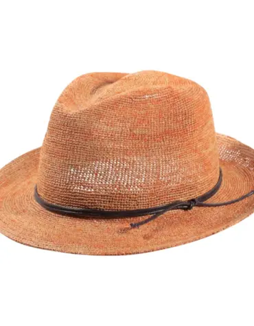 Bogart Raffia Crochet Fedora Sommerhut Gelb Rot Royalblau