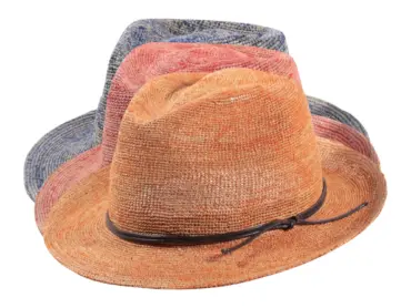 Bogart Raffia Crochet Fedora Sommerhut Gelb Rot Royalblau