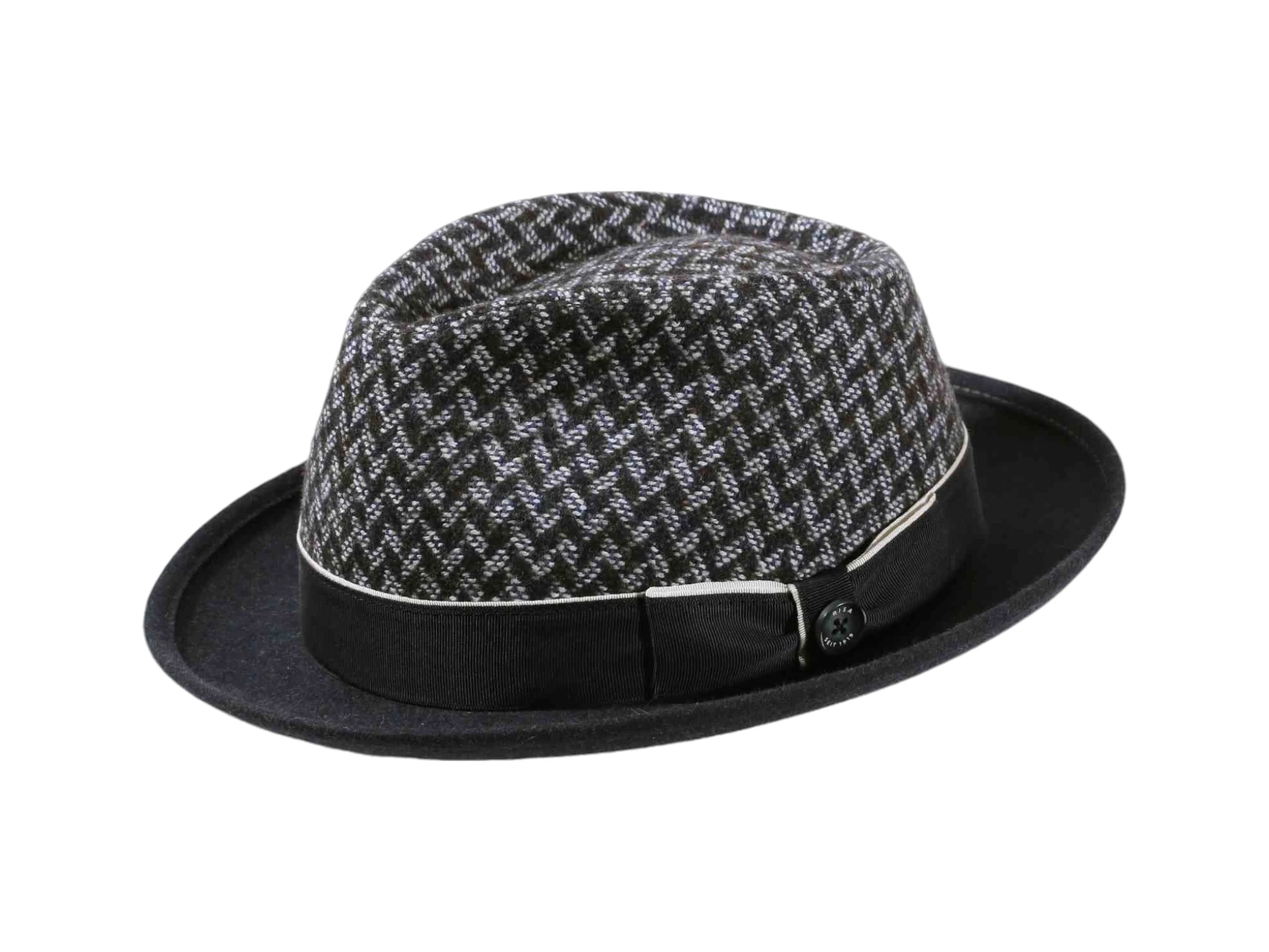 Filzhut aus Wollstoff & Haarfilz meliert mit Klapprand