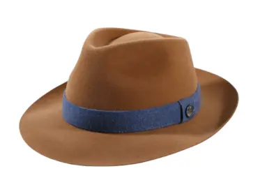 Haarfilzhut Velours „Folly Dot“ mit Klapprand – Schweizer Handarbeit