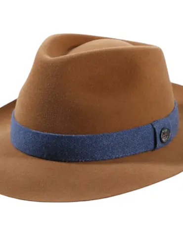 Haarfilzhut Velours „Folly Dot“ mit Klapprand – Schweizer Handarbeit