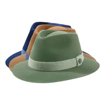 Haarfilzhut Velours „Folly Dot“ mit Klapprand – Schweizer Handarbeit