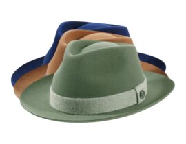 Haarfilzhut Velours „Folly Dot“ mit Klapprand – Schweizer Handarbeit