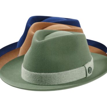 Haarfilzhut Velours „Folly Dot“ mit Klapprand – Schweizer Handarbeit