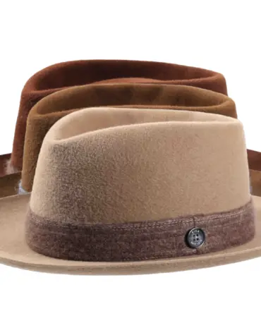 Fedora Velours „Folly Ribon“ Shapable – handgefertigt in der Schweiz