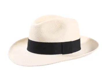 Panamahut Fedora Bogart Classic Weiß Natur schwarzes Band