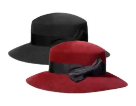 Damenhut Velours mit Doppelmasche