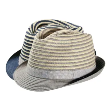 Sommerhut Trilby Viskose mit Rebsband in drei Farben