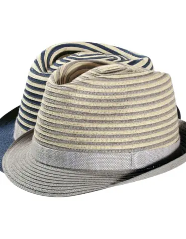 Sommerhut Trilby Viskose mit Rebsband in drei Farben