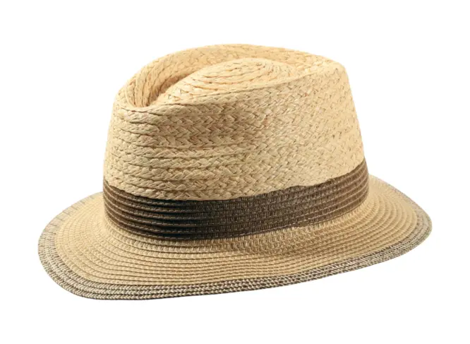 Fedora Sommerhut in Rot, Jeans oder Mittelbraun aus Raffiamix