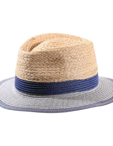 Fedora Sommerhut in Rot, Jeans oder Mittelbraun aus Raffiamix