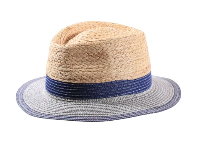 Fedora Sommerhut in Rot, Jeans oder Mittelbraun aus Raffiamix