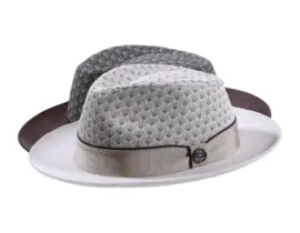 Fedora Bogart Peacock-Flair mit Klapprand, handgefertigt in der Schweiz