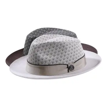 Fedora Bogart Peacock-Flair mit Klapprand, handgefertigt in der Schweiz