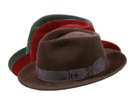 Fedora Velours meliert – handgefertigt in der Schweiz