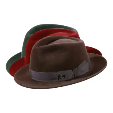 Fedora Velours meliert – handgefertigt in der Schweiz