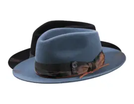 Fedora Rugged Haarfilzhut mit Rebsband und Lederkordel, handgefertigt in der Schweiz