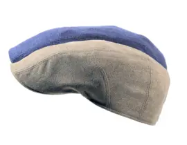 Schiebermütze aus Seiden-Woll-Mix in Natur mit farbiger Garnitur