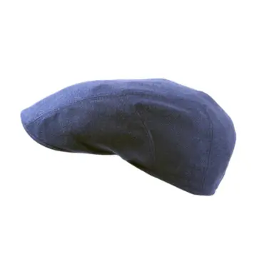 Schiebermütze aus Seiden-Woll-Mix in Natur mit farbiger Garnitur