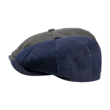 Paperboy-Mütze mit Steg aus Baumwolle in Navy oder Olive