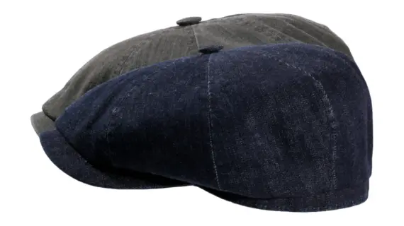 Paperboy-Mütze mit Steg aus Baumwolle in Navy oder Olive