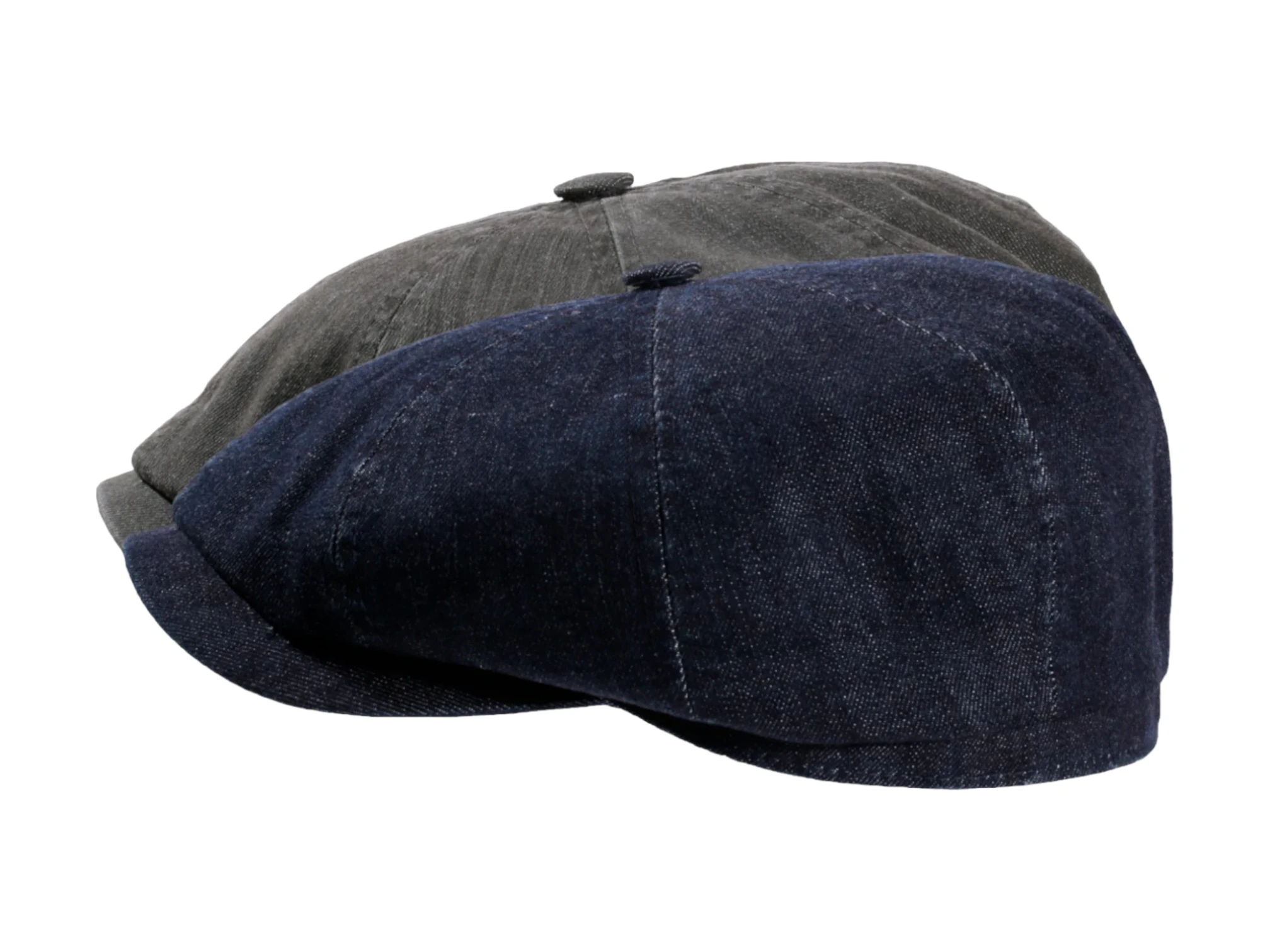 Paperboy-Mütze mit Steg aus Baumwolle in Navy oder Olive