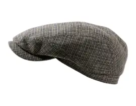 Schiebermütze kariert in Navy/Beige