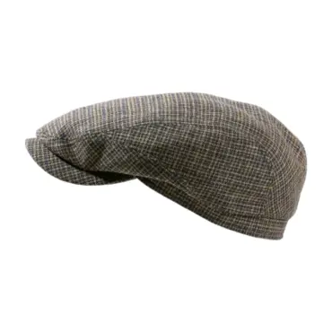 Schiebermütze kariert in Navy/Beige