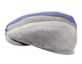 Schiebermütze Fischgrat Leinen