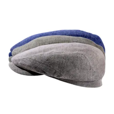 Schiebermütze Fischgrat Leinen