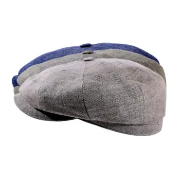 Paperboy Sommermütze Fischgrat Leinen