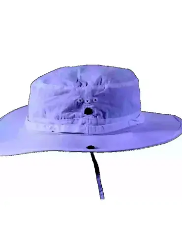 Weißer Fischerhut Bob mit UV-Schutz und Kinnband