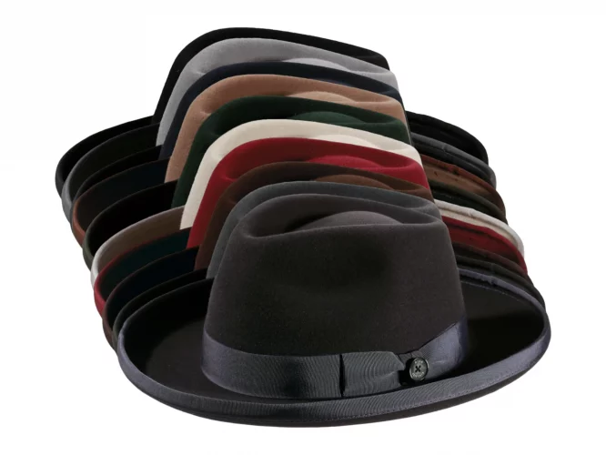 Haarfilzhut Fedora mit eingefassten Aufschlag