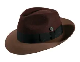 Fedora Bogart Wollstoff/Haarfilz mit Klapprand – Handarbeit