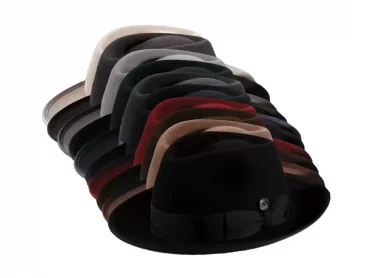 Fedora Haarfilz mit Klapprand und Einfassung