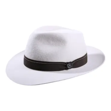 Fedora Bogart Great-Grosgrain aus Wollfilz, handgefertigt in der Schweiz