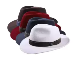 Fedora Bogart Great-Grosgrain aus Wollfilz, handgefertigt in der Schweiz