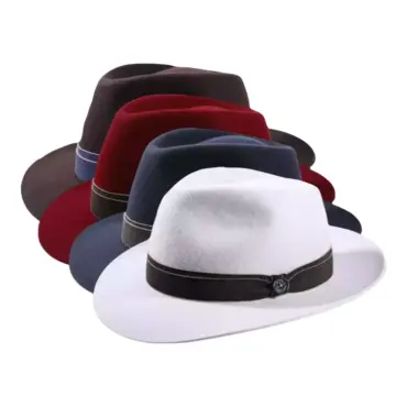Fedora Bogart Great-Grosgrain aus Wollfilz, handgefertigt in der Schweiz