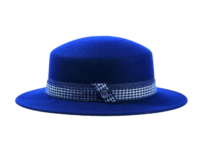 Damenhut Cloche Wollfilz "Mohair Pied de Poule" – Bild 2